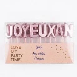 Arty Fêtes Factory Bougie Anniversaire Joyeux Anniversaire Rose Gold