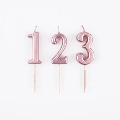 Arty Fêtes Factory Bougie D'Anniversaire Chiffre - Rose Dore