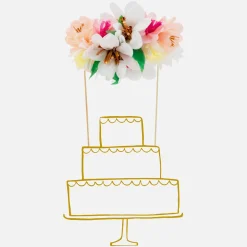 Meri Meri Cake Topper Bouquet De Fleurs En Tissu Avec Dorure