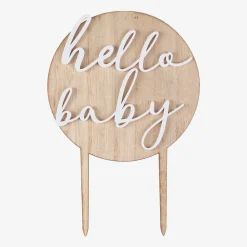 Ginger Ray Cake Topper Hello Baby En Bois
