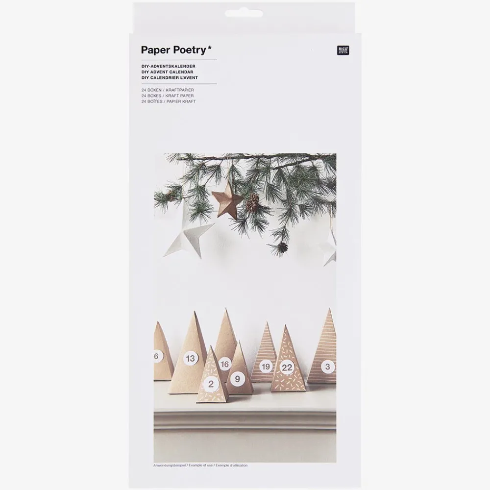 Rico Design Calendrier De L'Avent - 24 Arbres En Papier Kraft> Pochettes Cadeaux