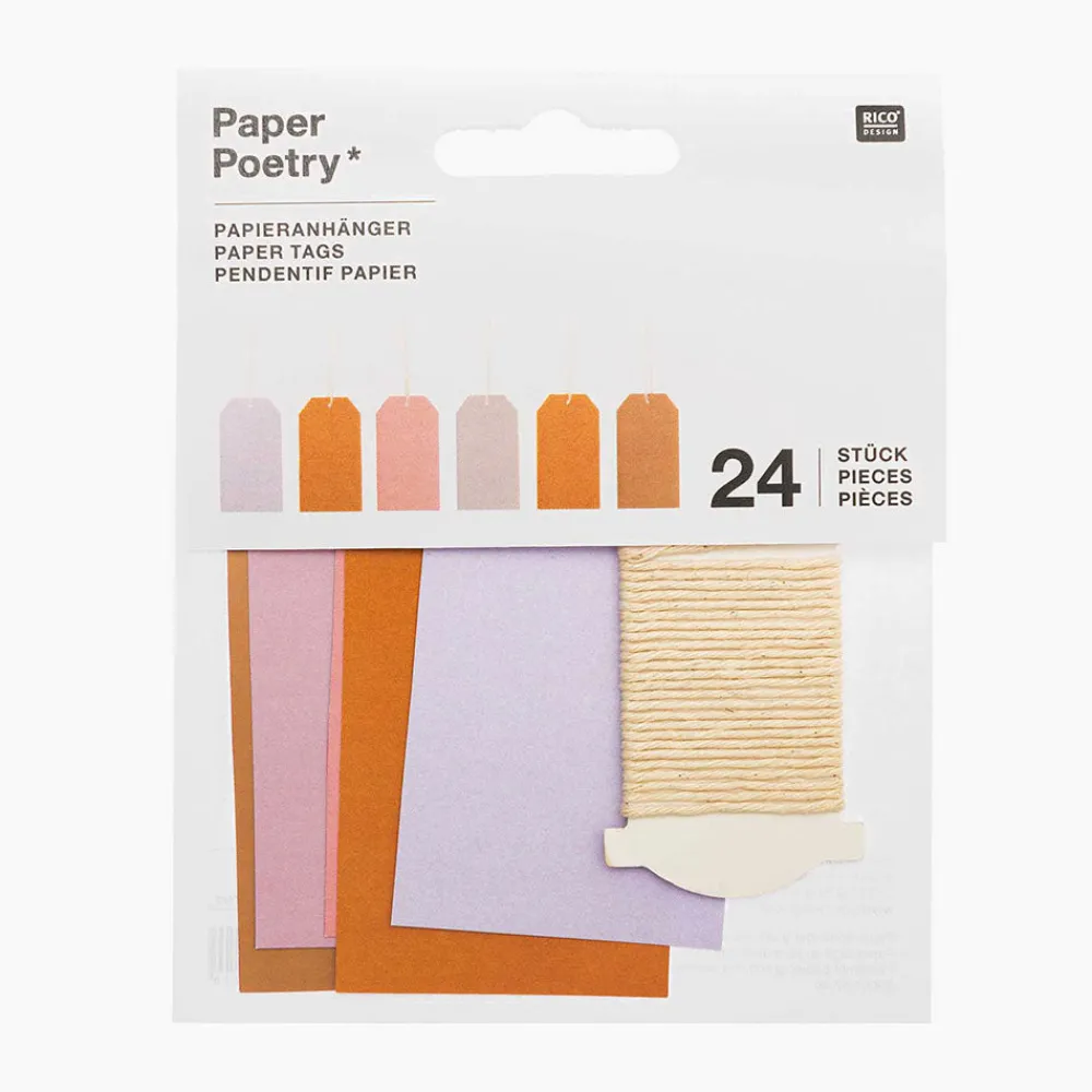 Rico Design Calendrier De L'Avent - 24 Etiquettes Cadeaux Mix Mauve> Papier Cadeau