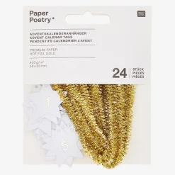 Rico Design Calendrier De L'Avent - 24 Gift Tags Etoiles Blanches> Papier Cadeau