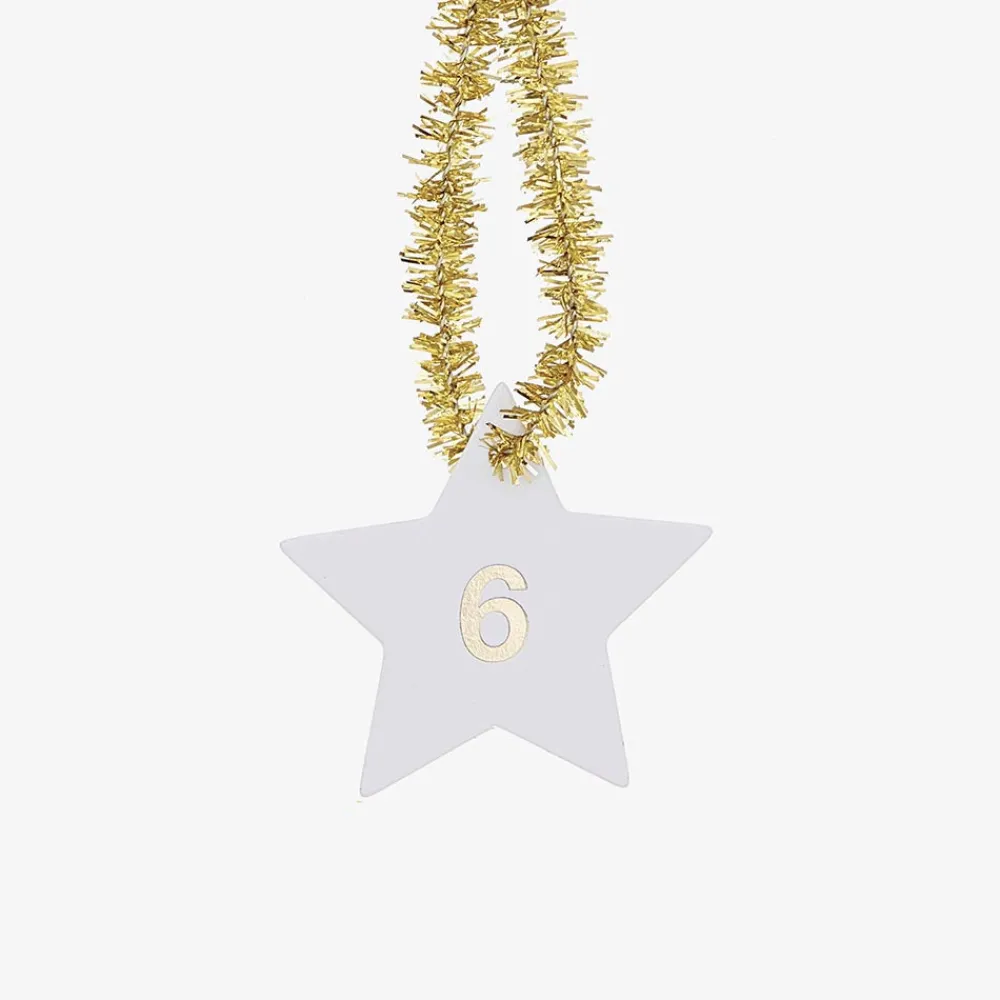 Rico Design Calendrier De L'Avent - 24 Gift Tags Etoiles Blanches> Papier Cadeau