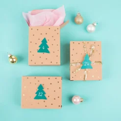 Rico Design Calendrier De L'Avent Kraft A Etoiles Dorees><noscript><img width=