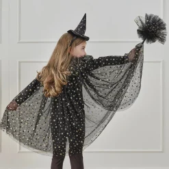 Ginger Ray Cape De Sorciere En Tulle Noir Halloween>Enfant Déguisements