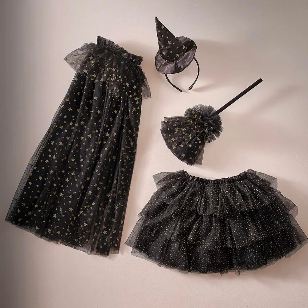 Ginger Ray Cape De Sorciere En Tulle Noir Halloween>Enfant Déguisements