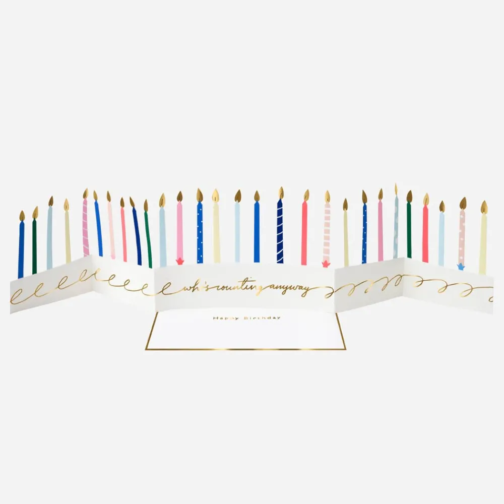 Meri Meri Carte Accordeon Bougies : Happy Birthday