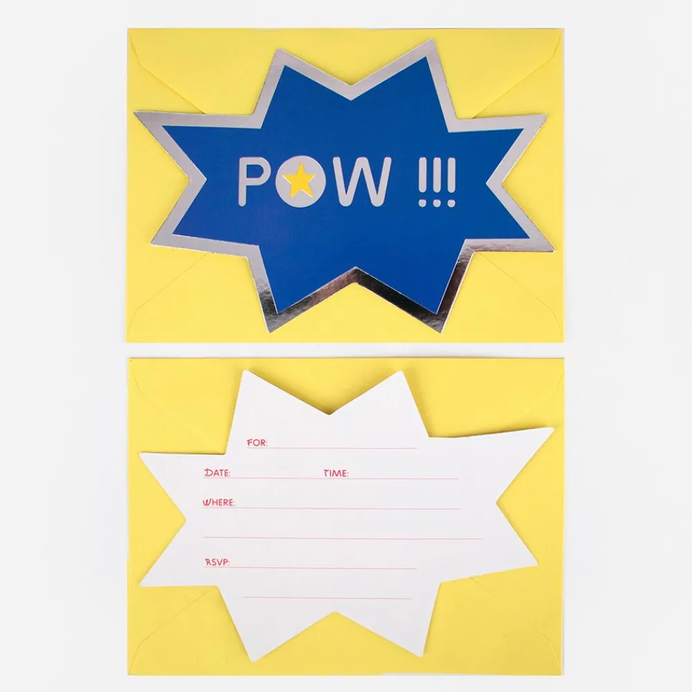My Little Day Carte Invitation Anniversaire Super-Heros Pow (8)> Invitations