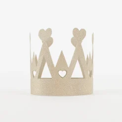 Party Deco Couronne En Papier - Paillettes Et Coeurs Dores> Accessoires
