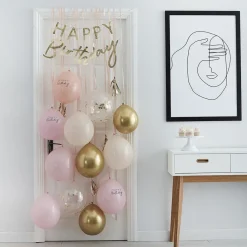 Ginger Ray Décoration De Porte Happy Birthday Rose Gold> Ballons De Baudruche À Motif