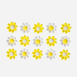 Decora Deco En Sucre Petites Fleurs Blanches Et Jaunes