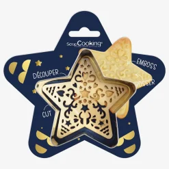 ScrapCooking Emporte Piece De Noel Et Embosseur En Bois Etoile