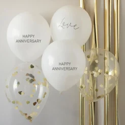 Ginger Ray Grappe De 5 Ballons Anniversaire De Mariage> Ballons De Baudruche À Motif