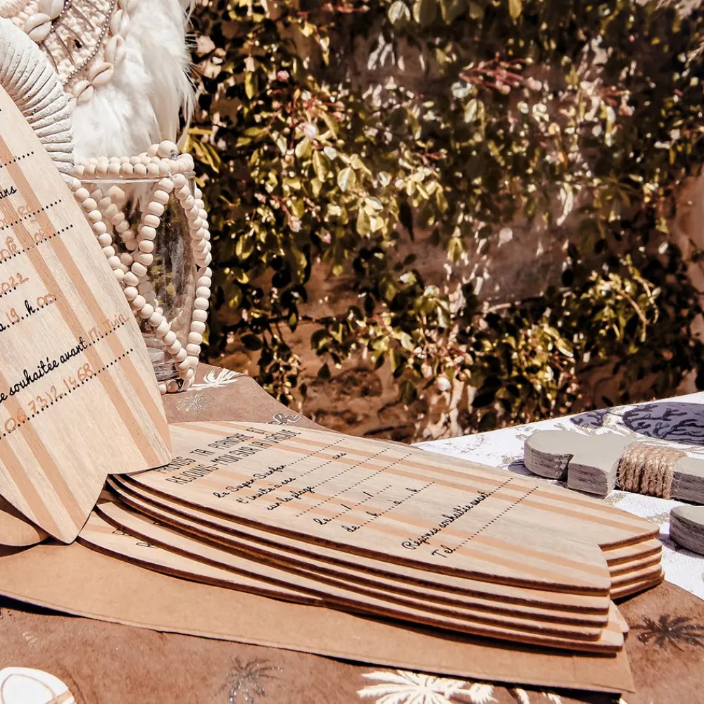 Arty Fêtes Factory Invitation Anniversaire En Bois Surf (8)> Invitations