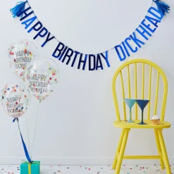 Ginger Ray Kit Anniversaire "Happy Birthday Dickhead" - Bleu Et Multicolor> Ballons De Baudruche À Motif