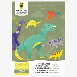 Pirouette Cacahouete Kit Loisirs Créatifs : 6 Dinosaures A Creer Et A Colorier
