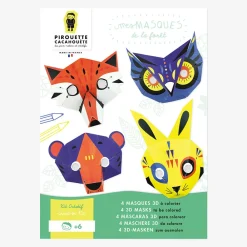 Pirouette Cacahouete Kit Loisirs Créatifs : 4 Masques Animaux De La Foret A Fabriquer Et A Colorier