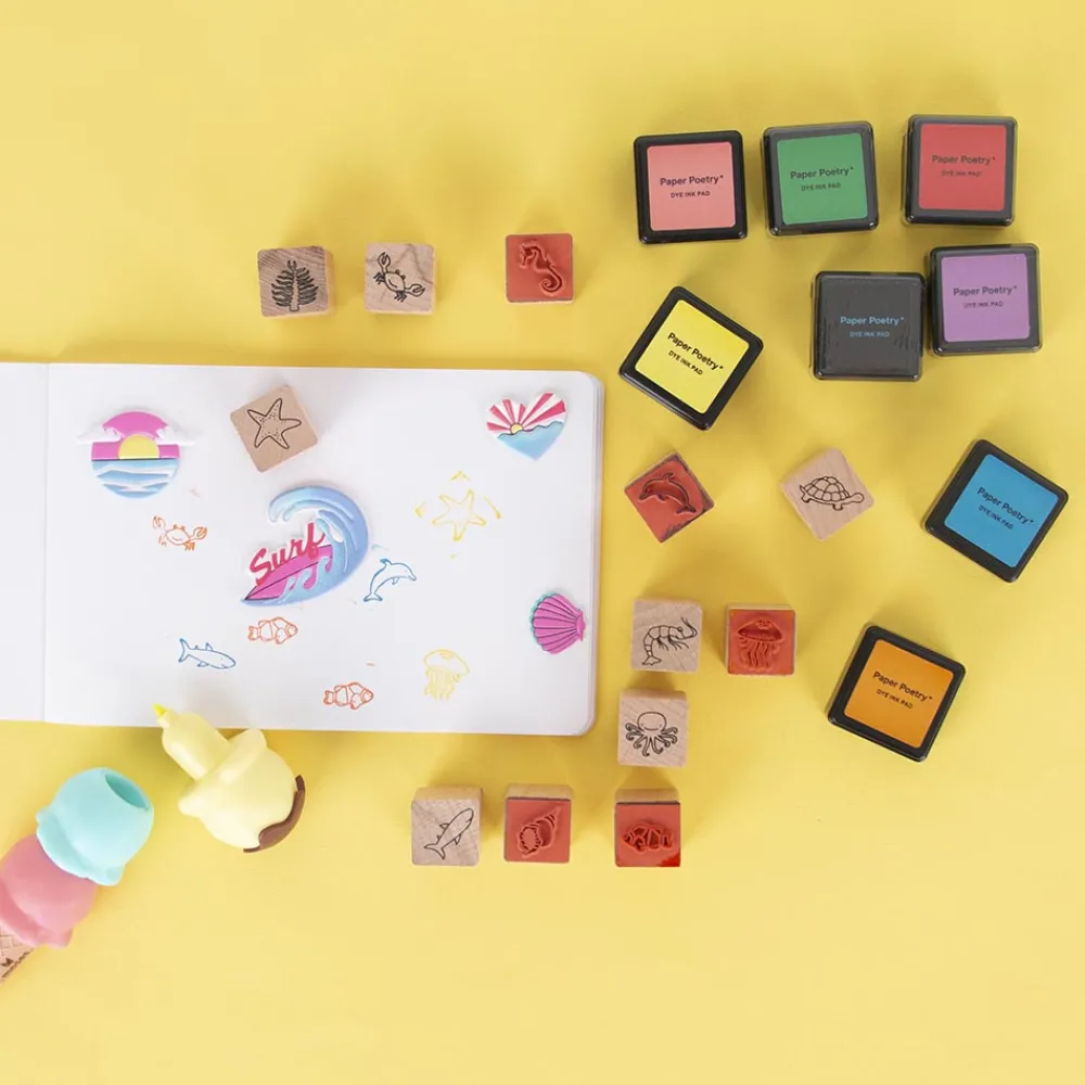 Rico Design Kit Tampon Encre De Chine Essentials Mix