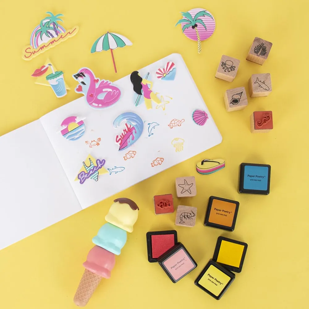 Rico Design Kit Tampon Encre De Chine Essentials Mix