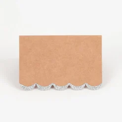 Arty Fêtes Factory Marque Place Kraft Bordure Glitter Argent (8)