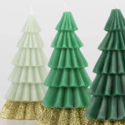 Meri Meri Noel - 3 Bougies Sapin De Noel Avec Paillettes