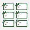Party Pro Noel - 12 Etiquettes Cadeaux Houx> Stickers Et Gommettes