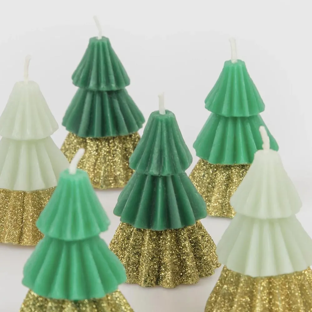 Meri Meri Noel - 6 Petites Bougies Sapin De Noel