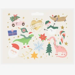 Party Deco Noel - 1 Planche De Tatouages Noel> Tatouages Éphémères