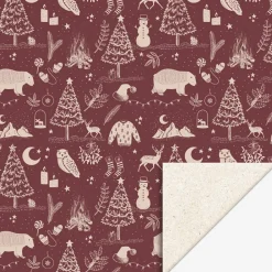 House of Products Noel - 1 Rouleau De Papier Cadeau Noel Bordeaux> Papier Cadeau