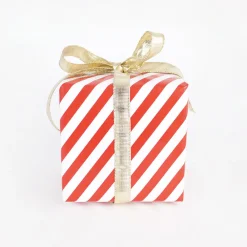 Party Pro Noel - 1 Rouleau De Papier Cadeau Diagonales Rouges> Papier Cadeau