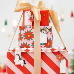 Party Deco Noel - 1 Rouleau De Papier Cadeau Rayures Rouges><noscript><img width=