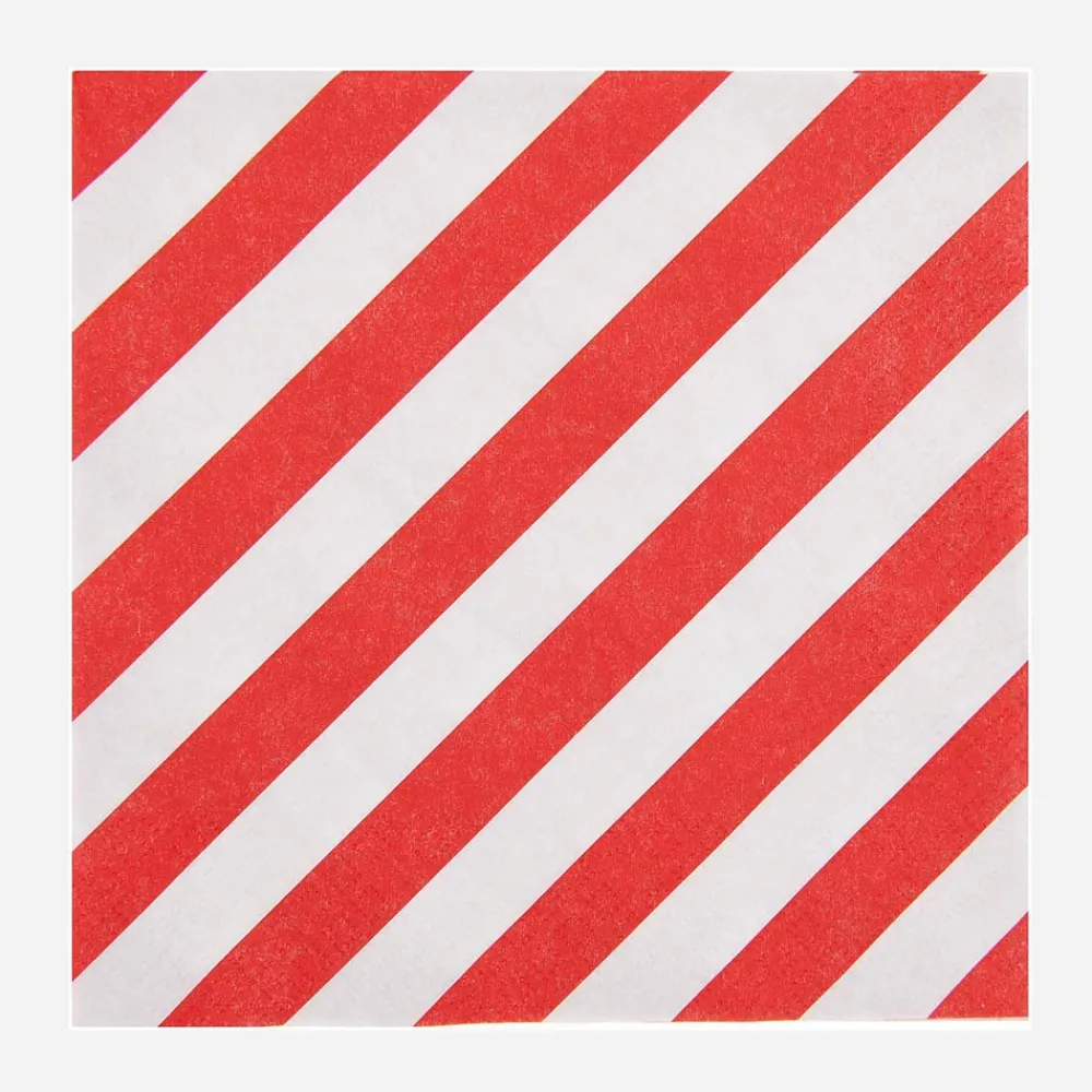 Rico Design Noel - 20 Serviettes Diagonales Rouges
