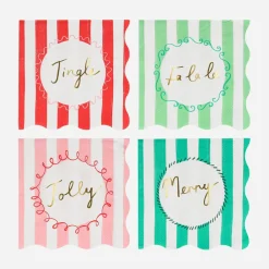 Meri Meri Noel - 16 Serviettes Rayees Noel