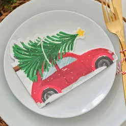 Ginger Ray Noel - 16 Serviettes Voiture De Noel