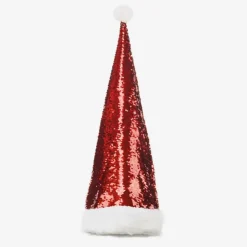 Party Deco Noel - Bonnet Du Pere Noel A Sequins Rouge Et Or> Accessoires
