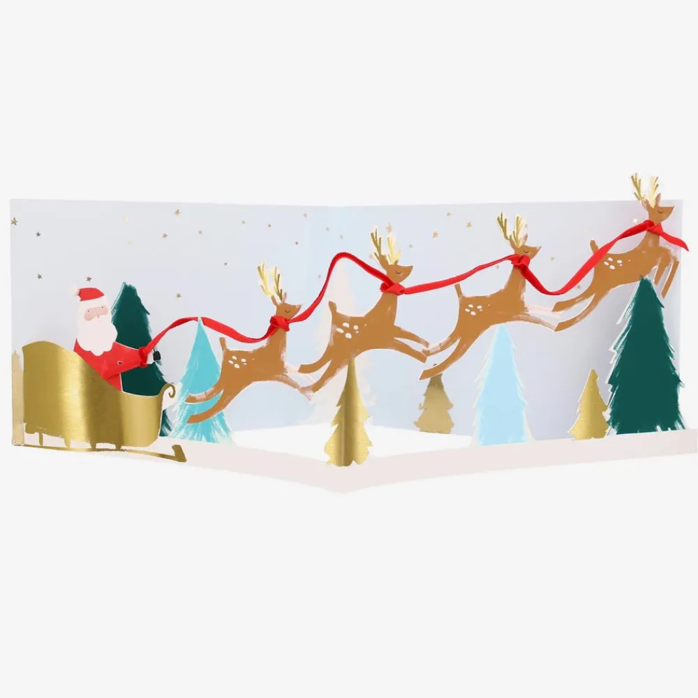 Meri Meri Noel - Carte Accordeon Traineau Du Pere Noel