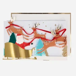Meri Meri Noel - Carte Accordeon Traineau Du Pere Noel