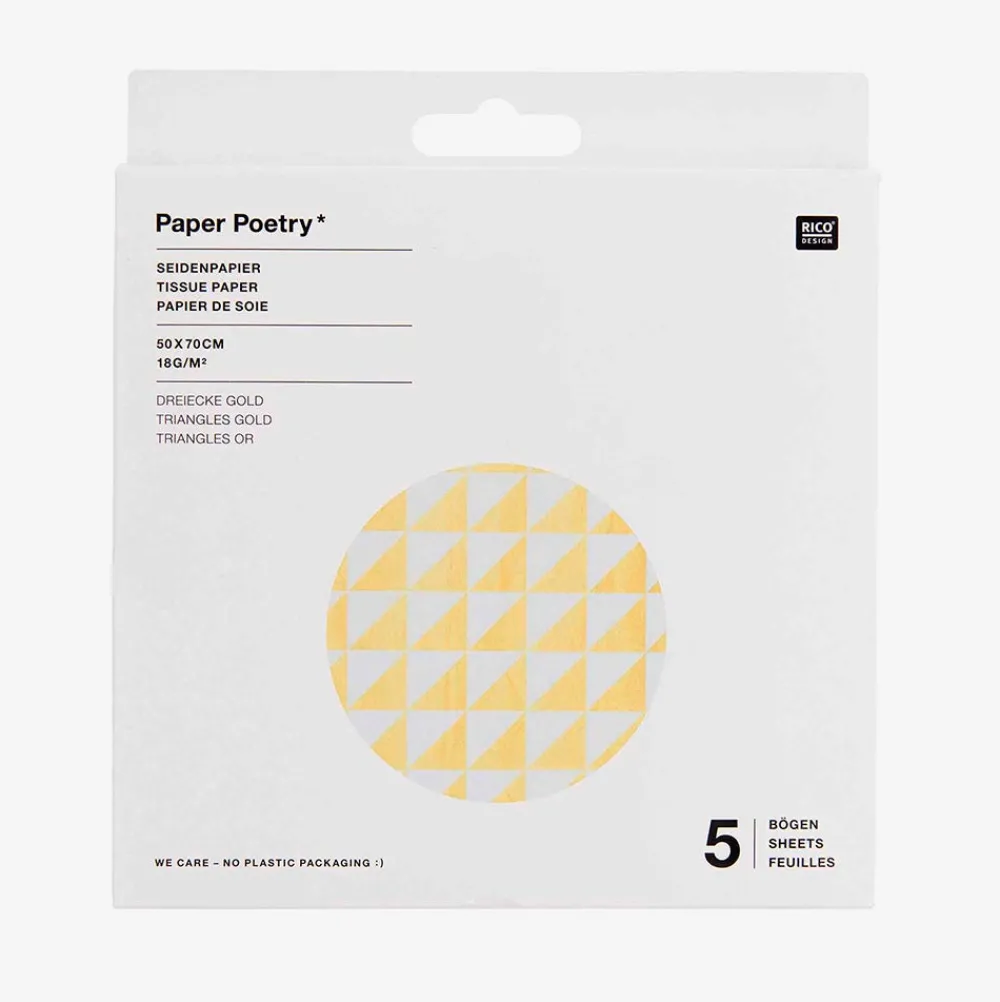 Rico Design Papier De Soie Triangles Blanc Et Or> Papier Cadeau