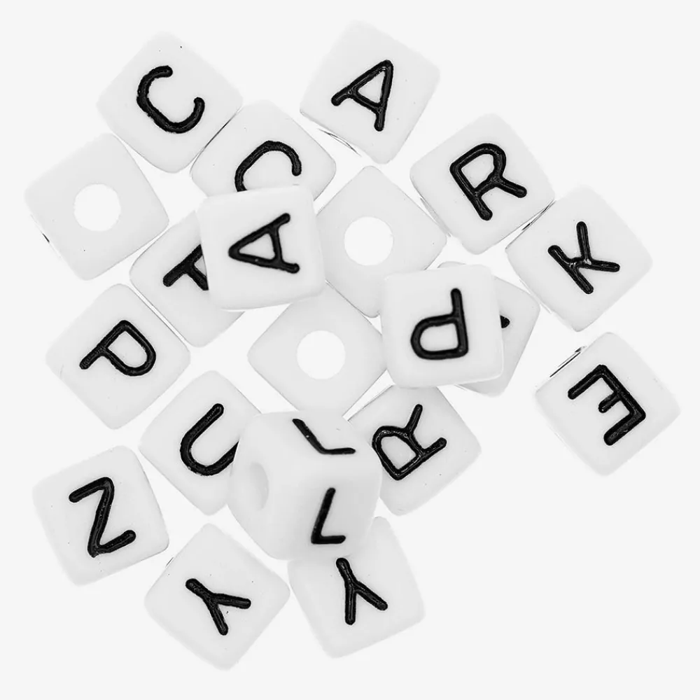 Rico Design Perles Carrees Happy Blanc
