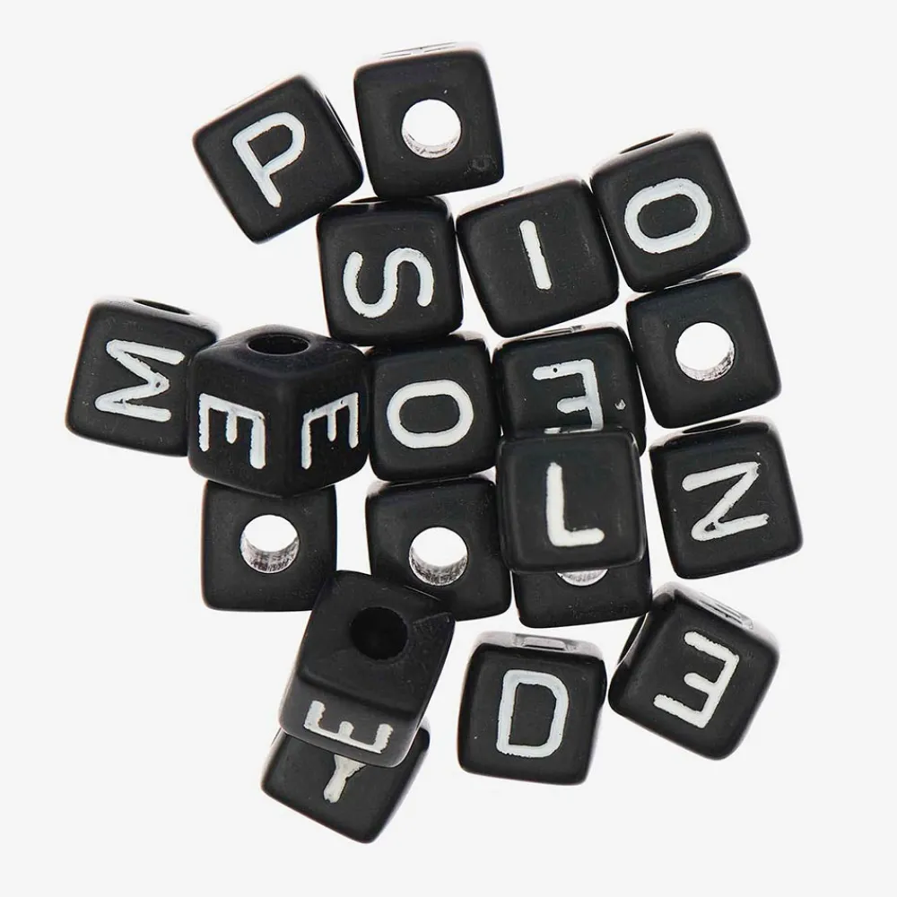 Rico Design Perles Carrees Happy Noir