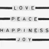 Rico Design Perles Carrees Peace & Love Blanc