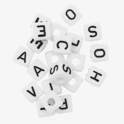 Rico Design Perles Carrees Peace & Love Blanc
