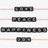 Rico Design Perles Carrees Peace & Love Noir