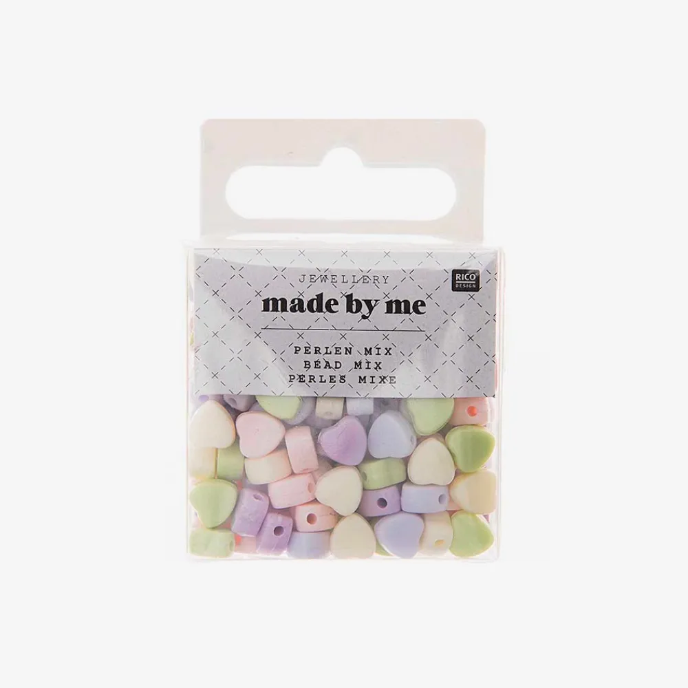 Rico Design Perles Coeurs Pastel