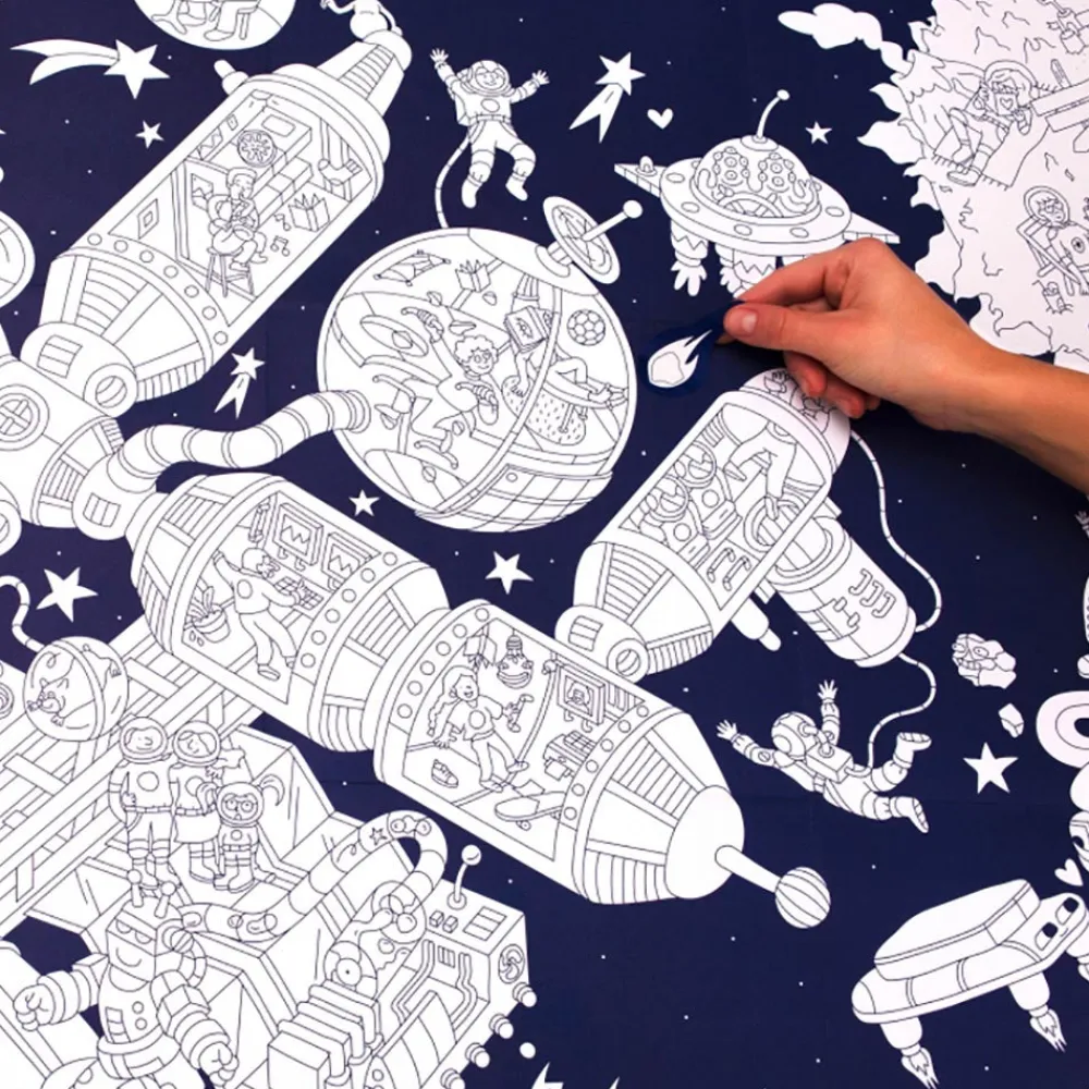 Omy Poster Geant Espace + Stickers> Stickers Et Gommettes