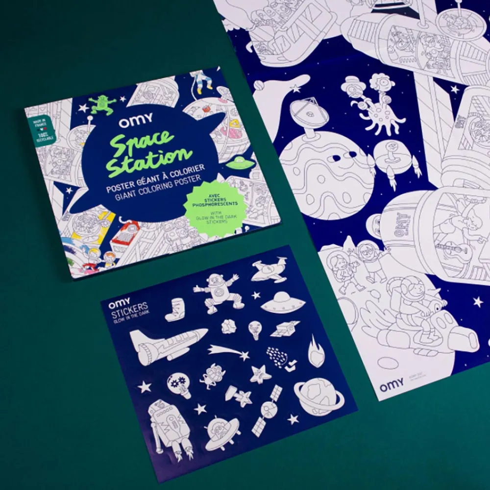 Omy Poster Geant Espace + Stickers> Stickers Et Gommettes