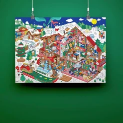 Omy Poster Geant Et Stickers Atelier Du Pere Noel><noscript><img width=
