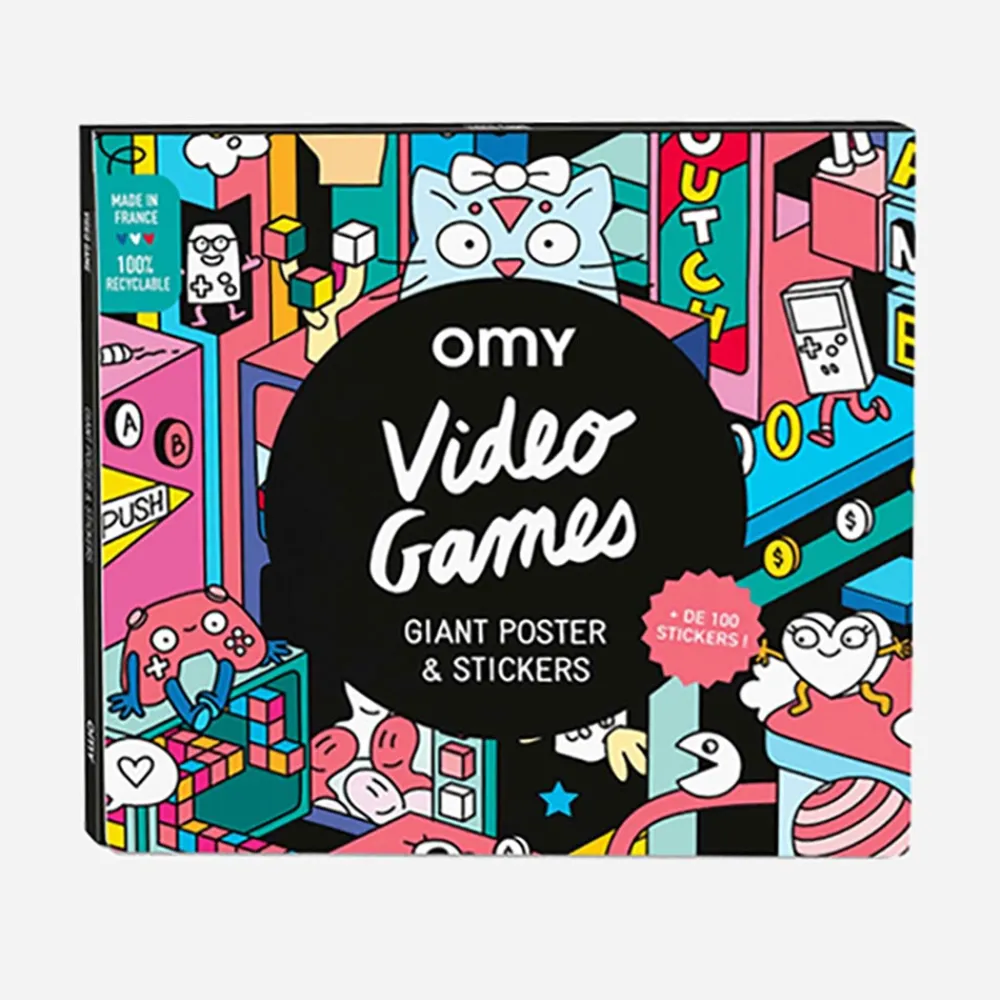 Omy Poster Geant Video Game Avec Stickers> Coloriages