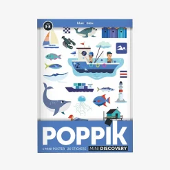 Poppik Poster Pedagogique + 27 Stickers : Mer Bleue> Coloriages